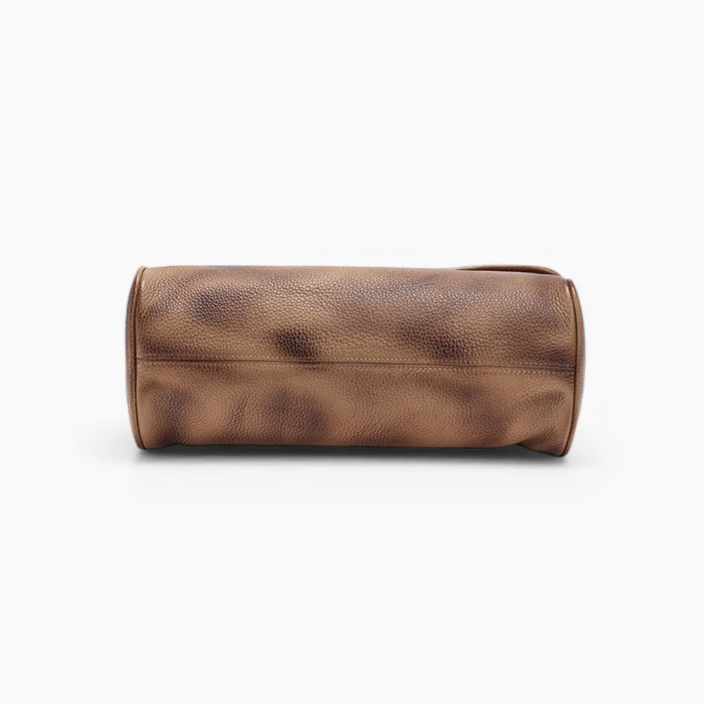 Sac à main en cuir pour femme Élégance Cuir, modèle Héloise, marron vue dessous