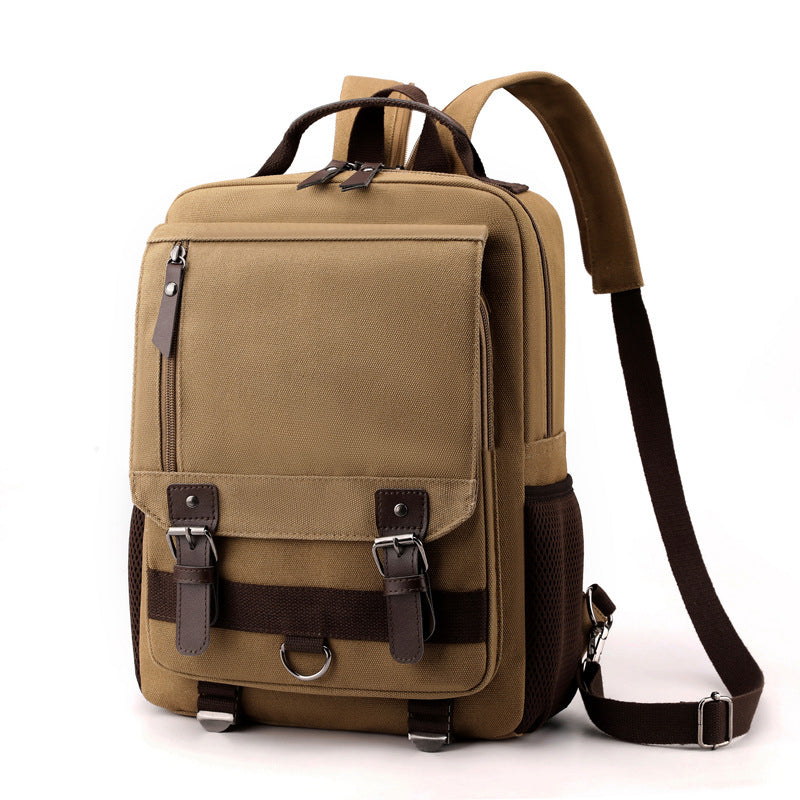 Sac à dos Aventure camel vu de trois quarts