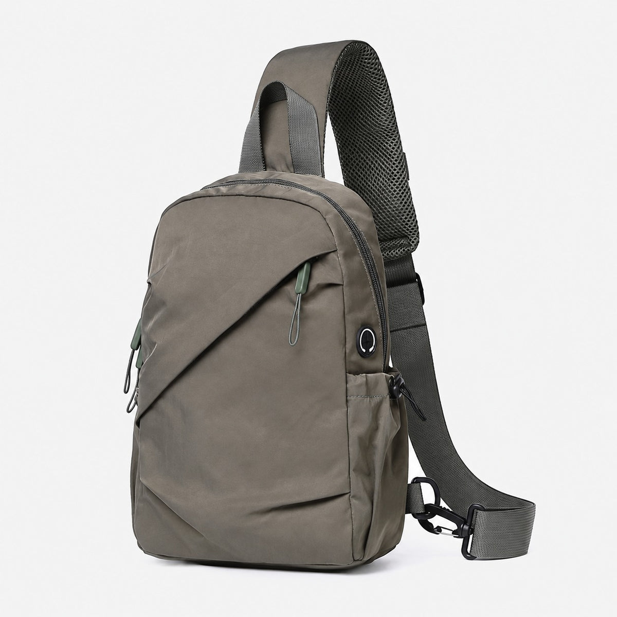 Sacoche homme Escalade gris olive avec bandoulière réglable
