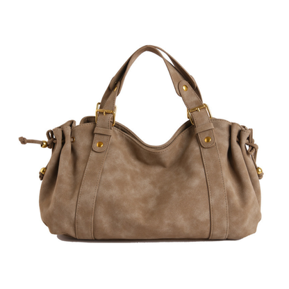 Grand sac à main de cours bowling Élégance Cuir Noemi 2 avec poignées en cuir et design élégant, vue de face.