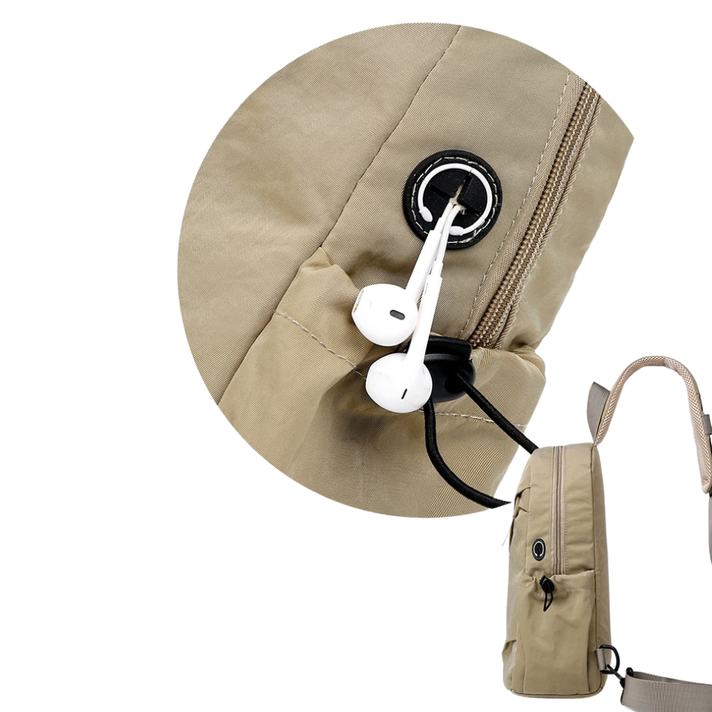 Sacoche homme bandoulière en tissu Élégance Cuir pour l'escalade, légère et pratique, avec poche extérieure et bandoulière réglable.