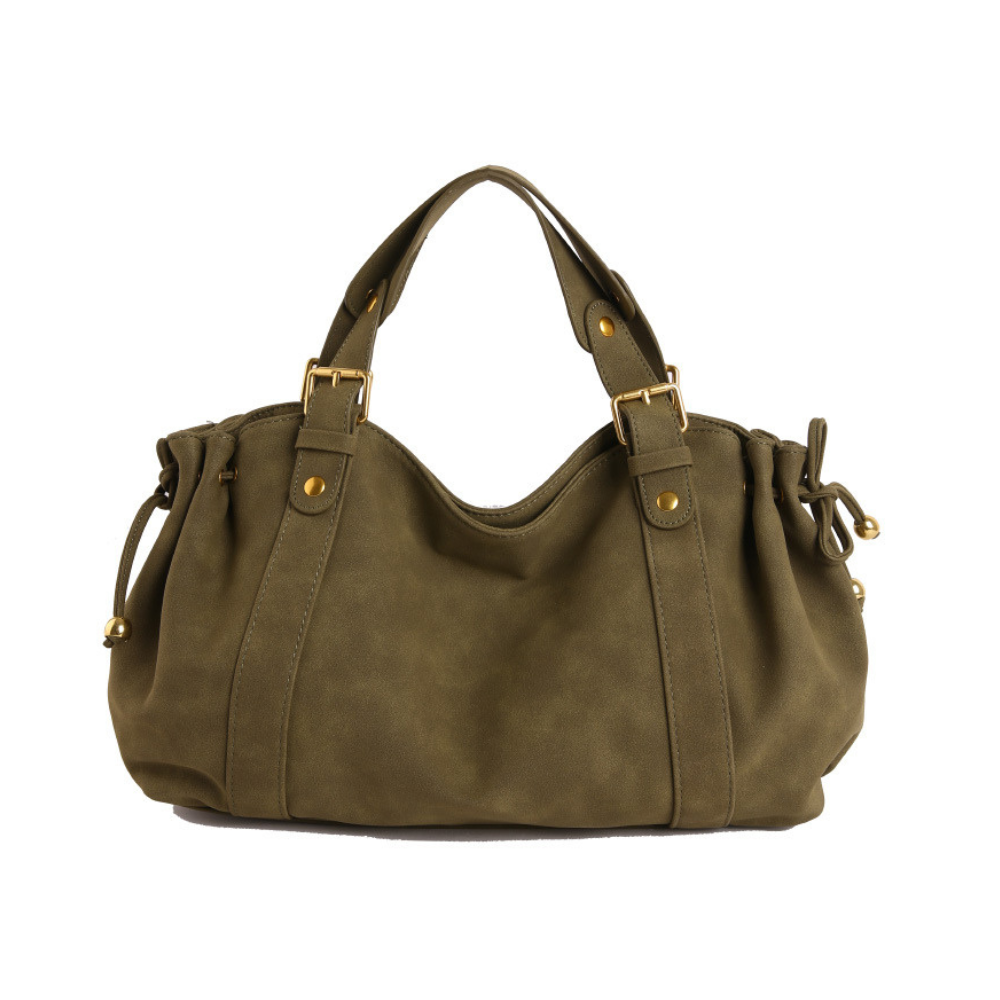 Grand sac à main de cours bowling Élégance Cuir Noemi 2, en cuir marron avec poignées robustes et détails élégants.