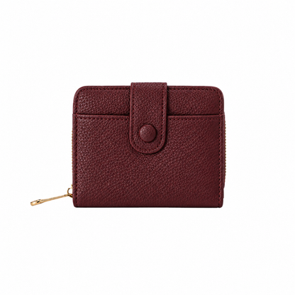 Petit portefeuille femme Lilou bordeaux, vue de face