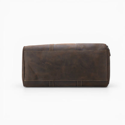 Cuir duffel sac de voyage pour homme modèle Monaco par Élégance Cuir,  marron foncé vue de bas