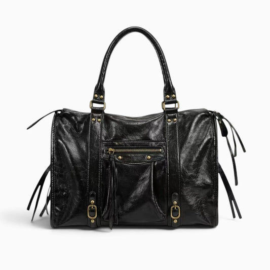 Grand sac à main étudiant Élégance Cuir, grand sac de cours en cuir avec poches multiples et poignée robuste.