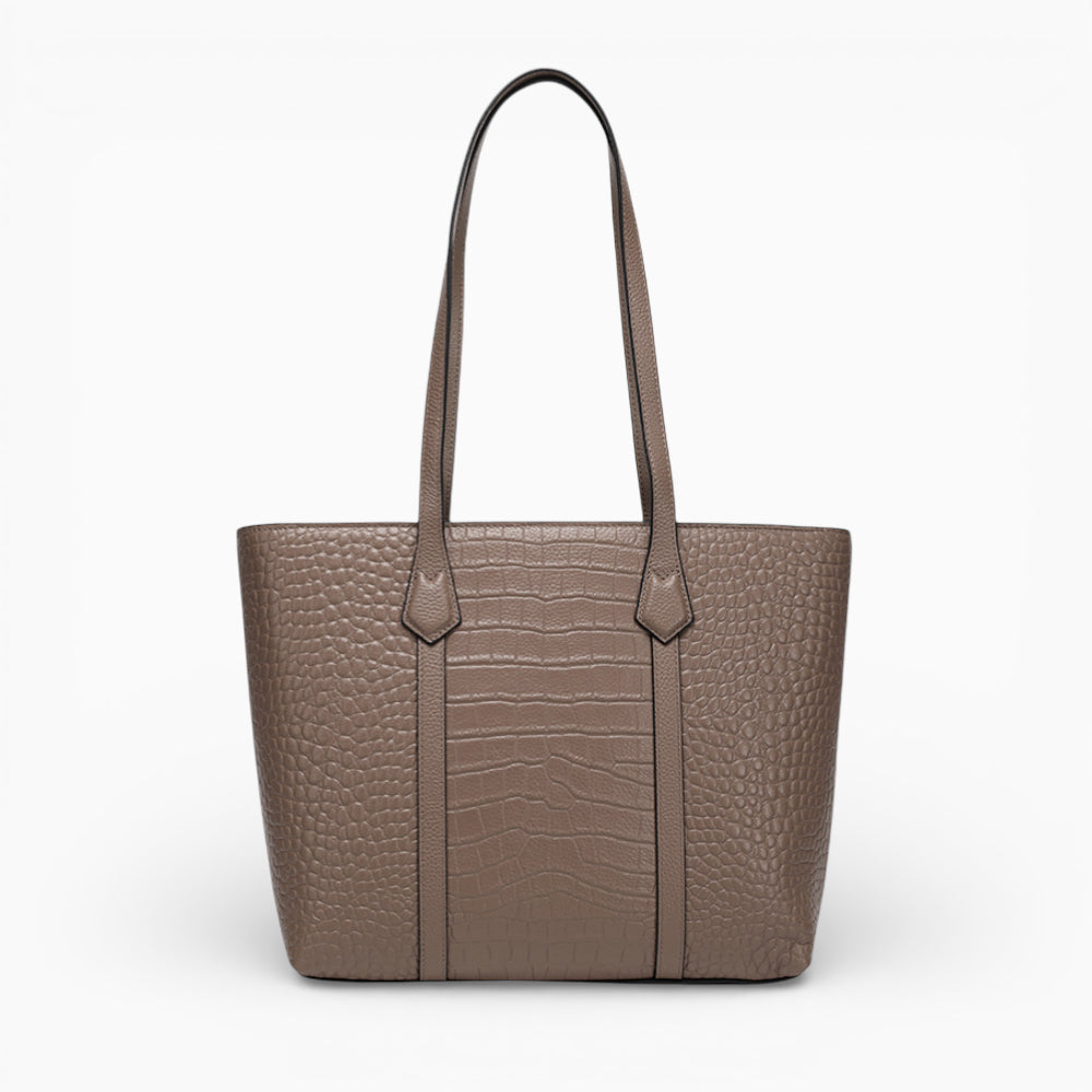Grand sac cabas en cuir marron pour femme, modèle Versailles de la marque Élégance Cuir, avec spacieux compartiment.