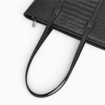 Grand sac cabas en cuir pour femme Élégance Cuir modèle Versailles, vue couché. 
