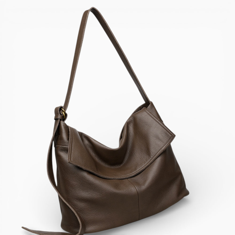 Grand sac à main en cuir souple pour femme, modèle La Distinction de la marque Élégance Cuir, style 1