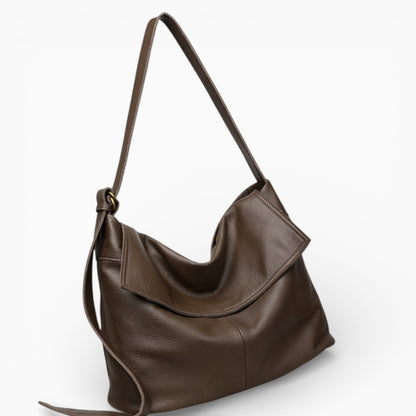 Grand sac à main en cuir souple pour femme, modèle La Distinction de la marque Élégance Cuir, style 1