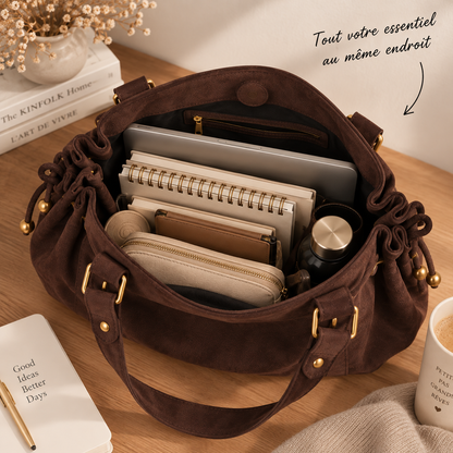 Grand sac à main de cours bowling Élégance Cuir Noemi 2 avec compartiments spacieux et intérieur en cuir élégant.