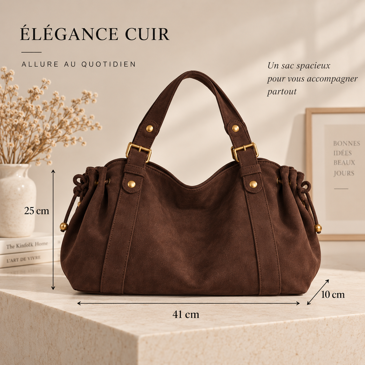 Grand sac à main de cours bowling Élégance Cuir Noemi 2, grand modèle en cuir avec poignées et compartiments spacieux.
