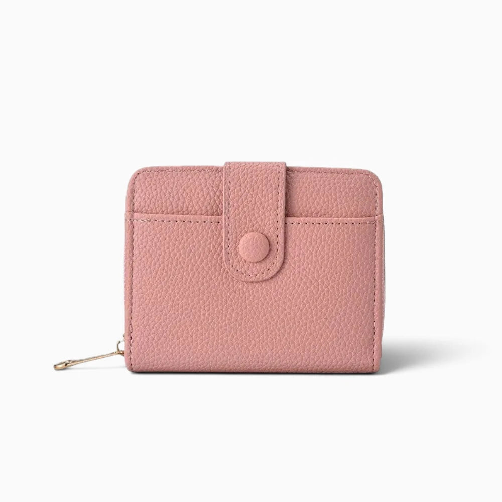 Petit portefeuille pour femme Élégance Cuir Lilou en cuir, avec compartiments pour cartes et pièces, design compact et élégant.