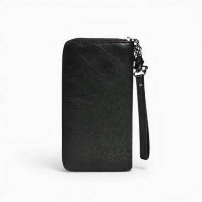 Portefeuille femme en cuir modèle Nuit Florale, vue de dos.