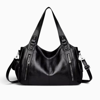 Grand sac à main souple Élégance Cuir Lucie en cuir avec poignées élégantes et finition douce, idéal pour un style chic et pratique.
