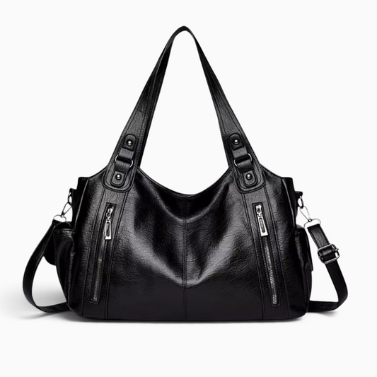 Grand sac à main souple Élégance Cuir Lucie en cuir avec poignées élégantes et finition douce, idéal pour un style chic et pratique.