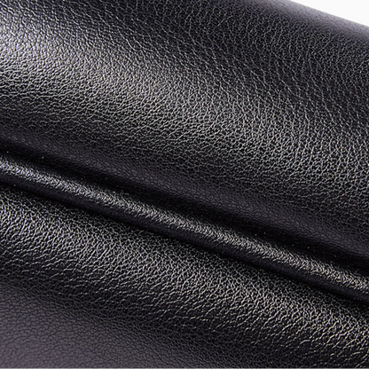 Sac banane chic en cuir vert pour femme de la marque Élégance Cuir, zoom cuir noir