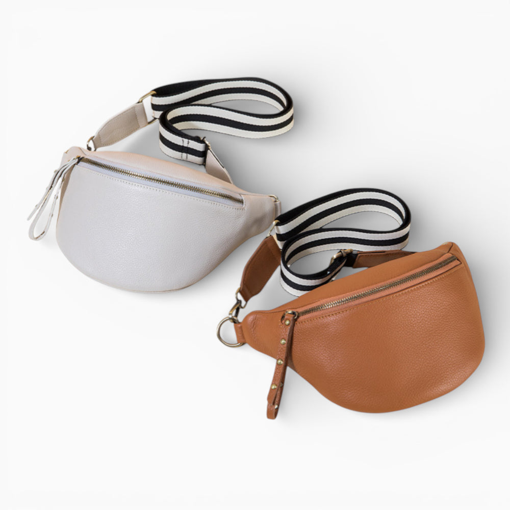 Sac banane en cuir féminin moderne modèle Perle de la marque Élégance Cuir, 2 coloris