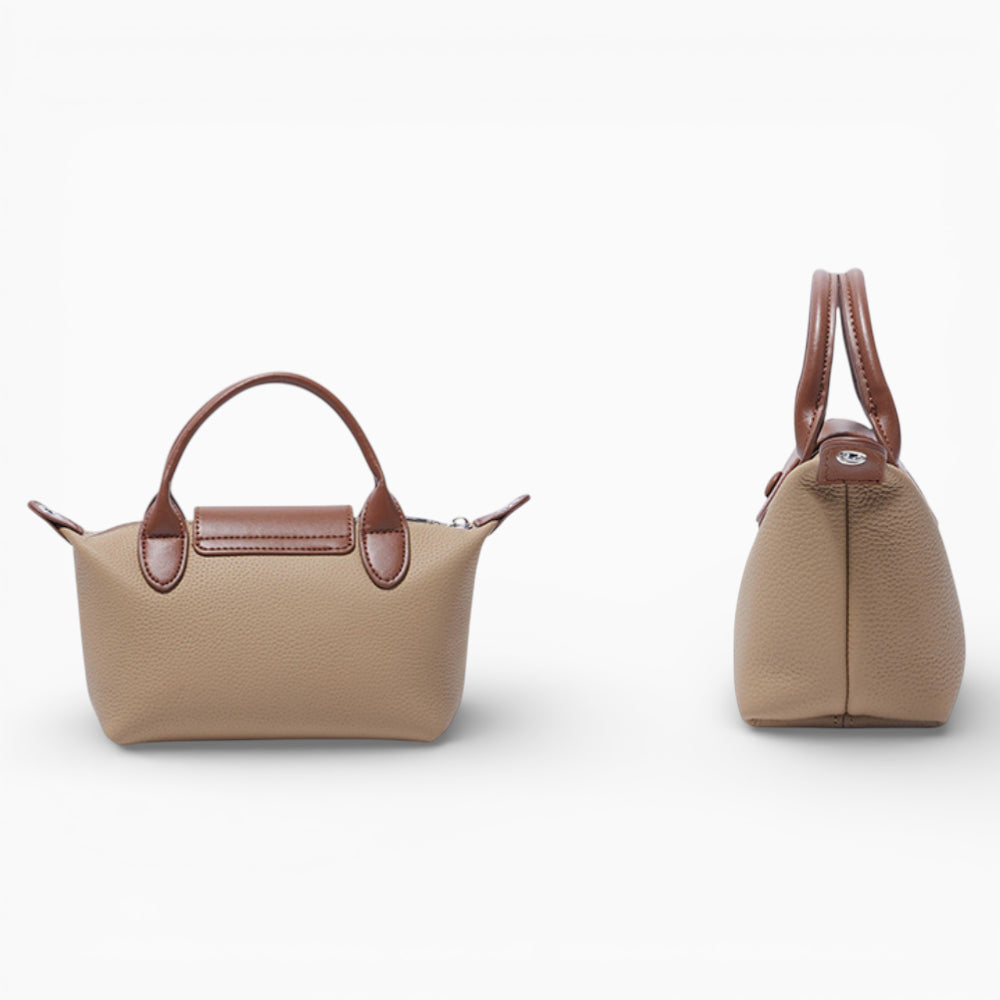 Sac bandoulière compact en cuir pour femme, modèle Anaïs par Élégance Cuir, présentant un design épuré et une finition élégante.