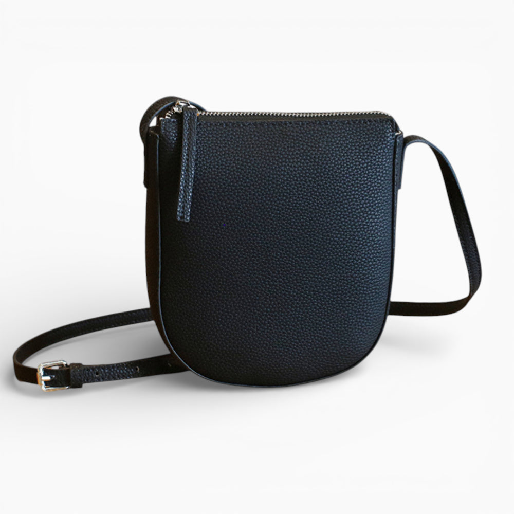 Sac bandoulière en cuir pour femme, modèle Victoria, format vertical compact, vue de face