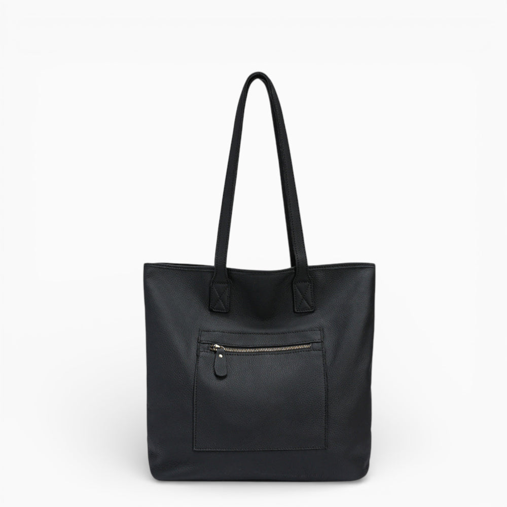 Sac cabas chic en cuir pour femme, modèle Lille de Élégance Cuir, présentant un design élégant et des anses robustes.