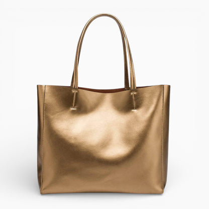 Sac cabas en cuir Élégance Cuir pour femme, design Paris, avec compartiment zippé et anses confortables.
