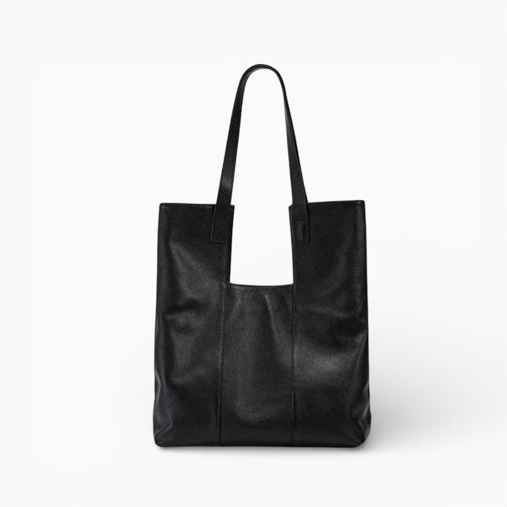 Sac cabas en cuir pour femme de style minimaliste, modèle Cannes par Élégance Cuir, affichant des lignes épurées et élégantes.