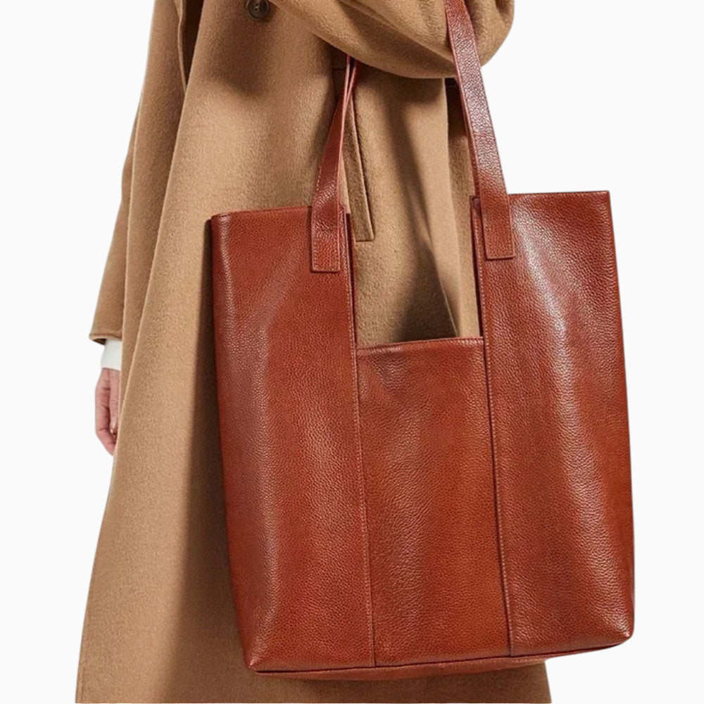 Sac cabas en cuir pour femme Élégance Cuir, modèle Cannes, avec design minimaliste et poignées élégantes.