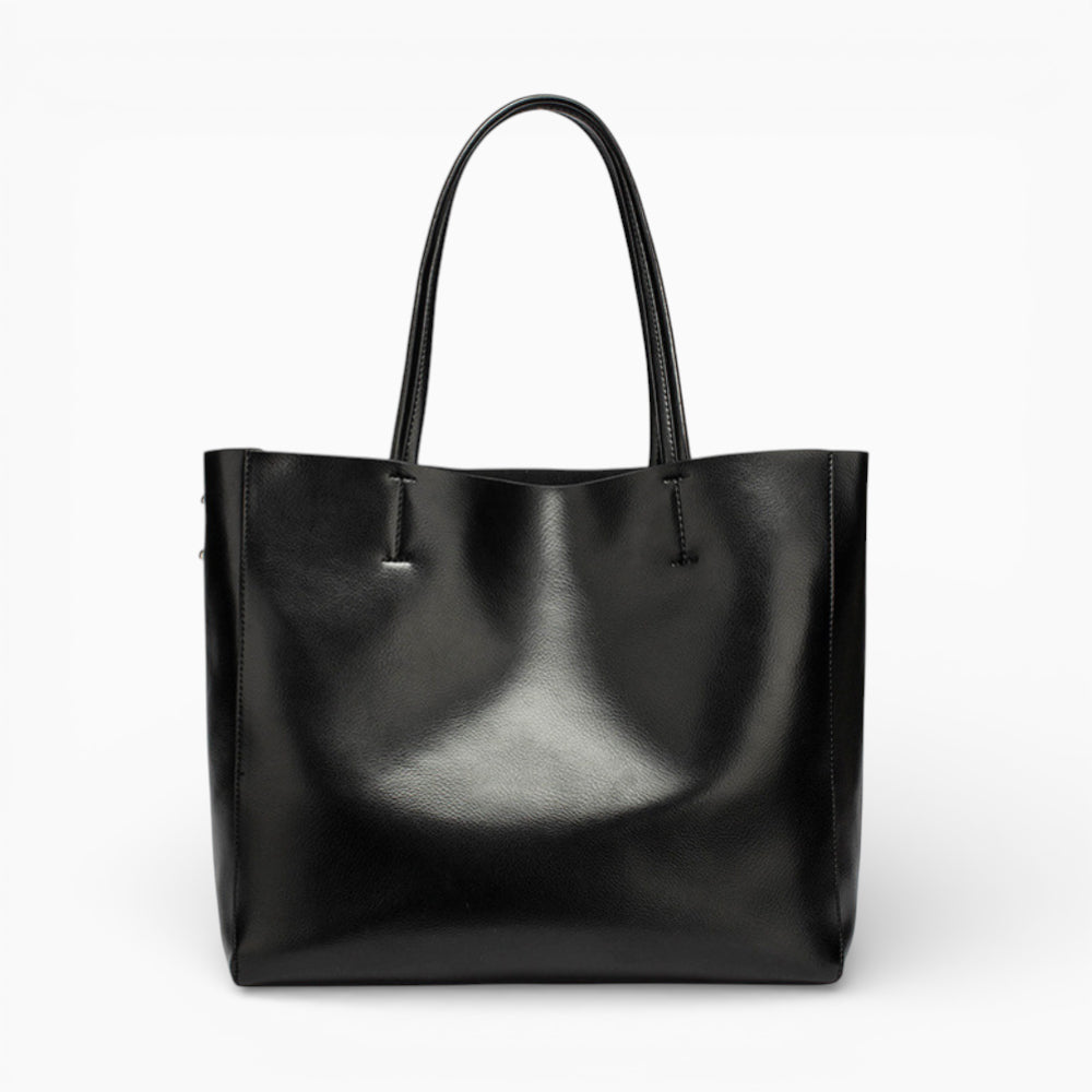 Sac cabas en cuir pour femme modèle Paris avec compartiment zippé, de la marque Élégance Cuir.