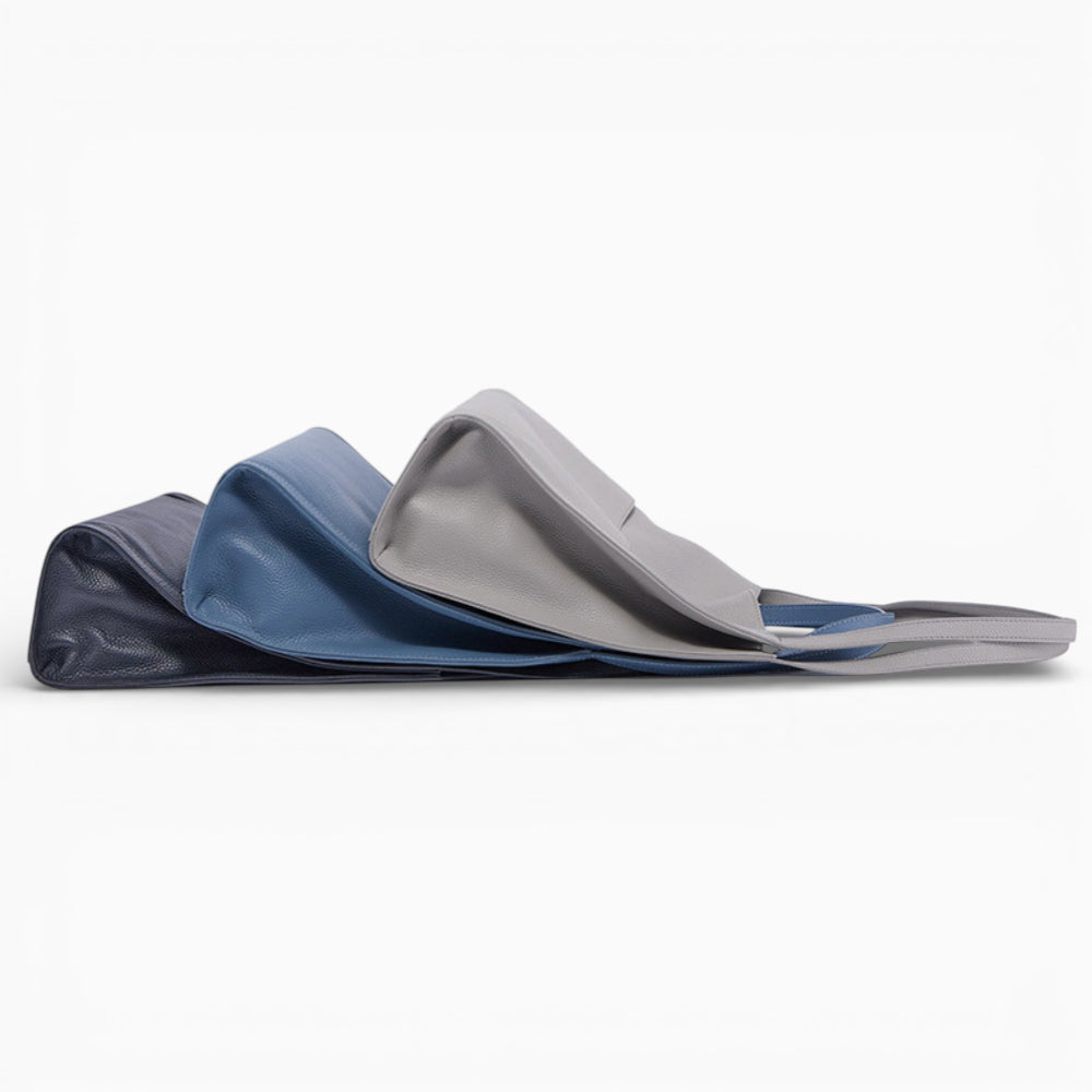 Sac cabas en cuir souple pour femme modèle Lyon de la marque Élégance Cuir, présenté en vue latérale.