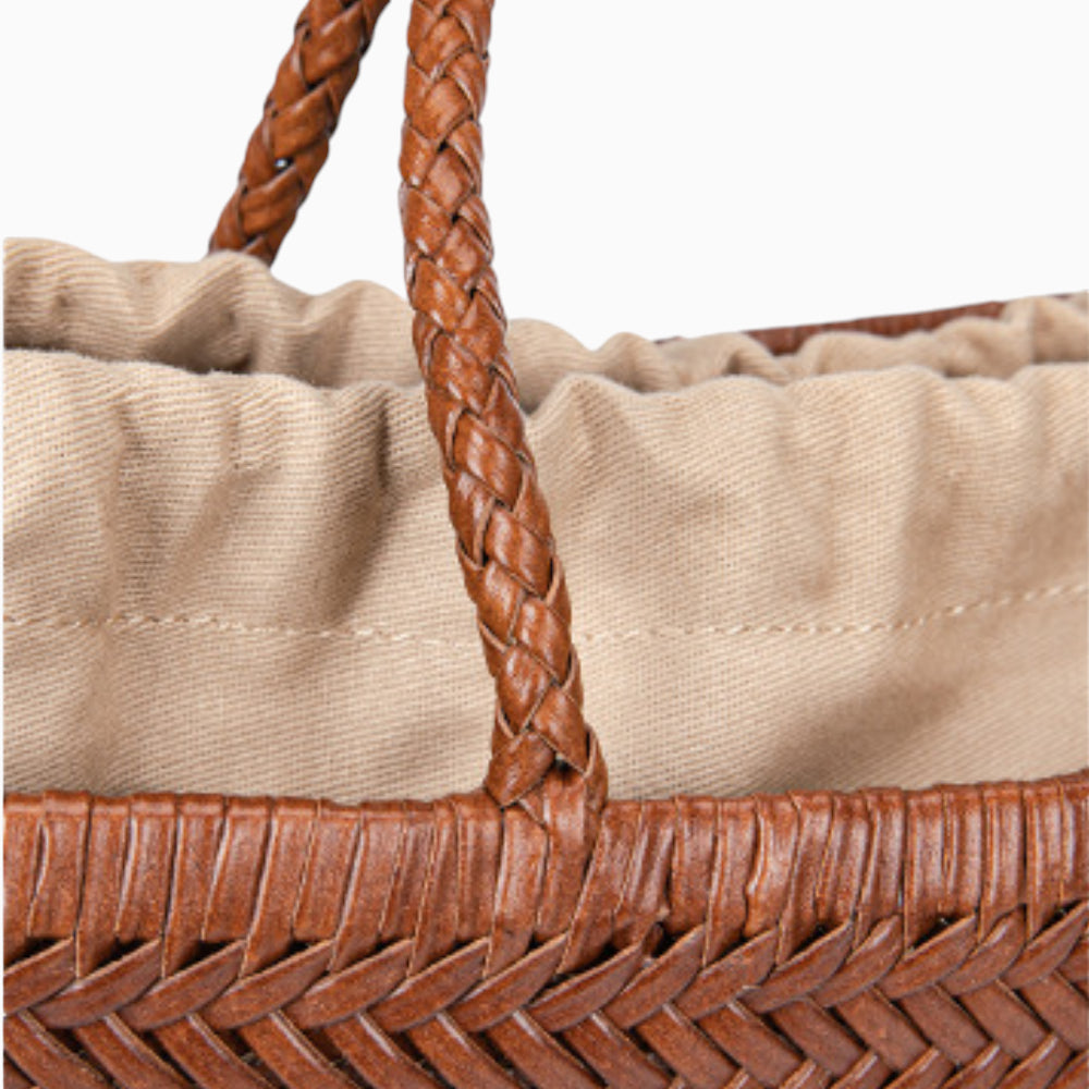 Sac cabas structuré en cuir pour femme, modèle Nice de Élégance Cuir, doté d'élégantes anses et d'un design chic.