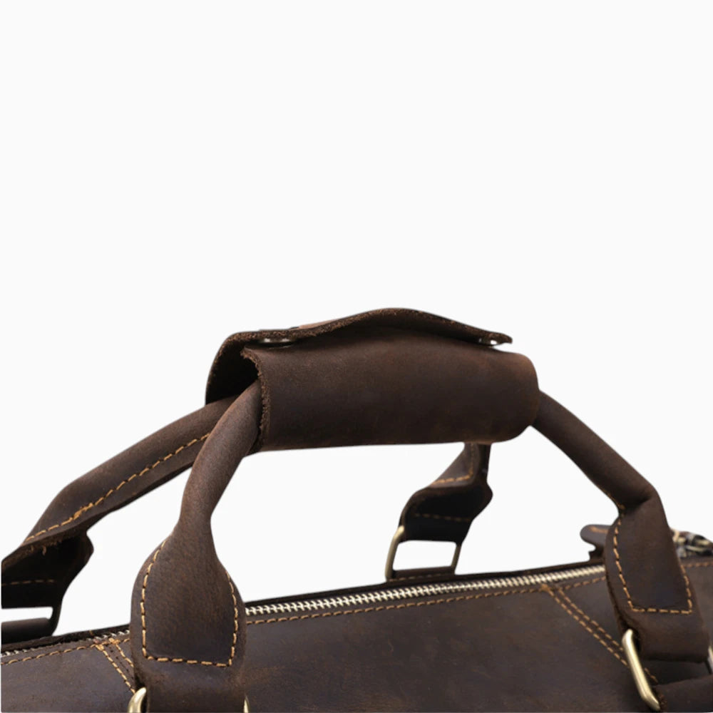 Sac de voyage en cuir pour homme Élégance Cuir modèle Monaco, vue poignée