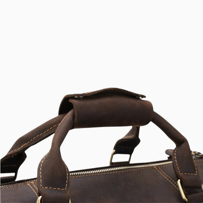 Sac de voyage en cuir pour homme Élégance Cuir modèle Monaco, vue poignée