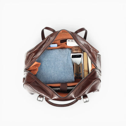 Sac de voyage en cuir pour homme, modèle Tour Eiffel de la marque Élégance Cuir, intérieur