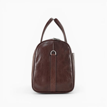 Sac de voyage en cuir pour homme modèle Tour Eiffel de la marque Élégance Cuir, vue de profil