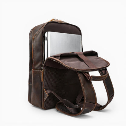 Sac à dos business structuré en cuir pour homme, modèle L'Empreinte d'Élégance Cuir, intérieur