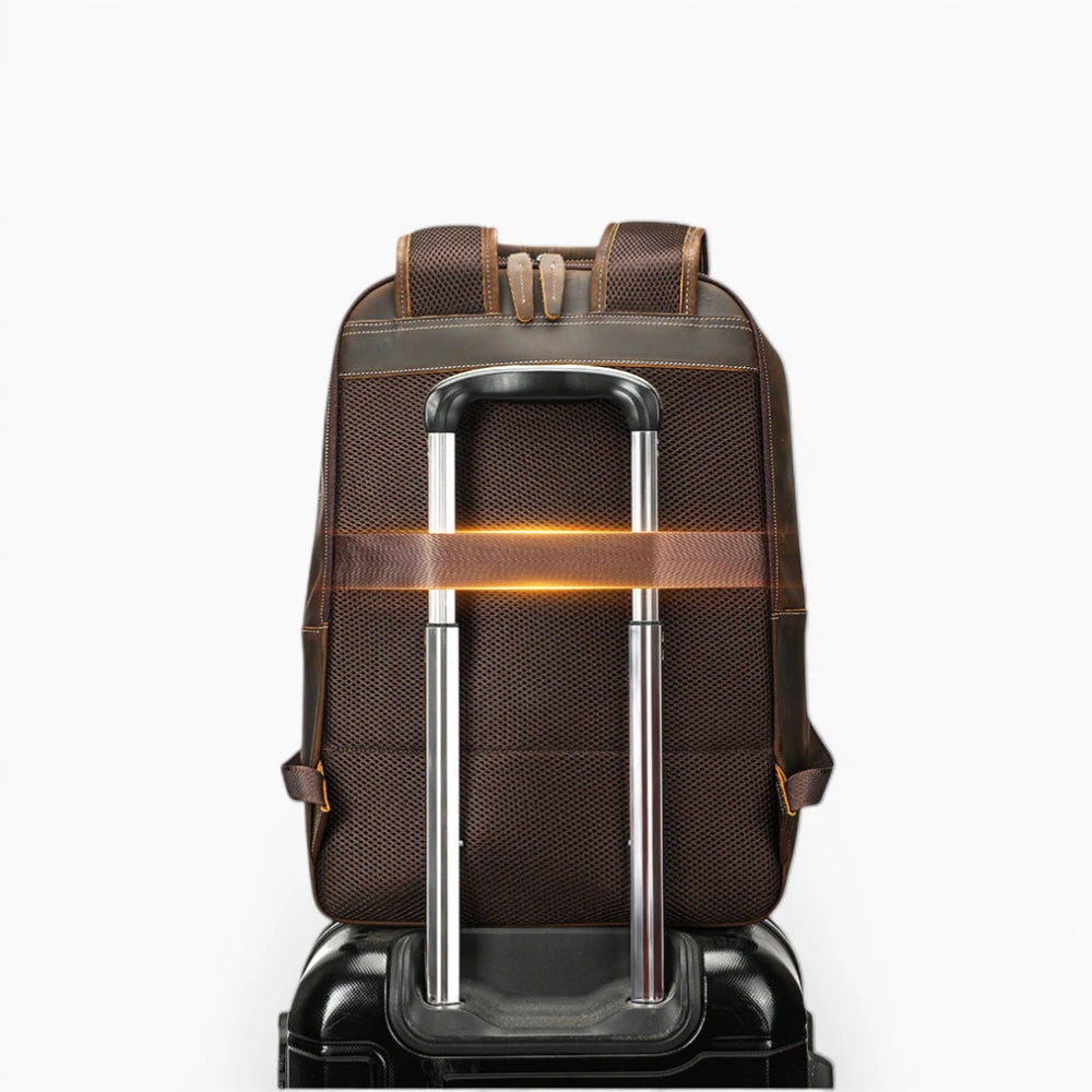 Sac à dos business structuré en cuir pour homme, modèle L’Empreinte d’Élégance Cuir, voyage