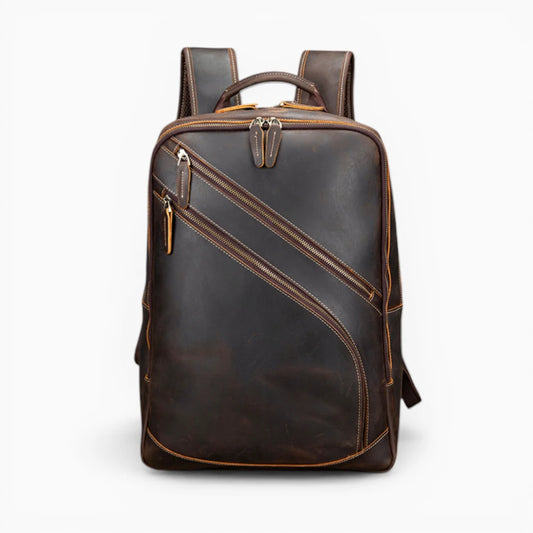 Sac à dos business structuré en cuir pour homme, modèle L’Empreinte d’Élégance Cuir, vue de face