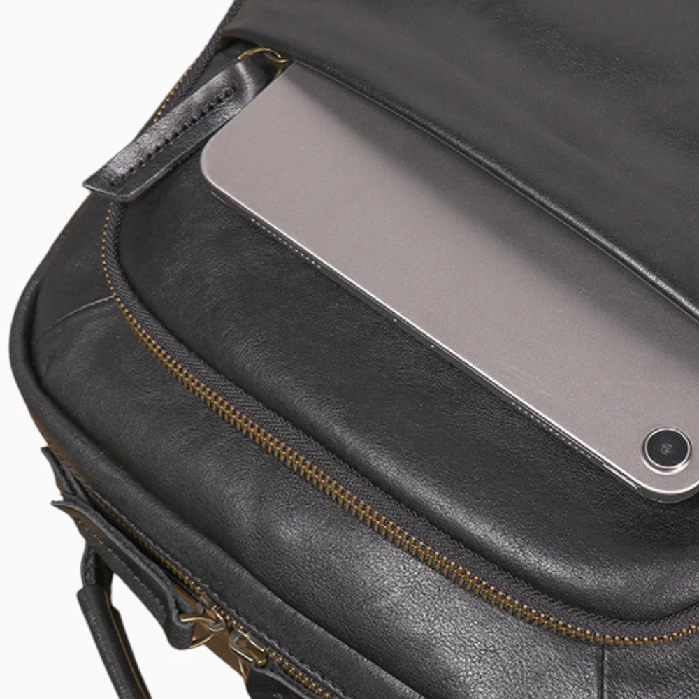 Sac à dos classique professionnel pour homme L’Honneur par Élégance Cuir, emplacement ordinateur