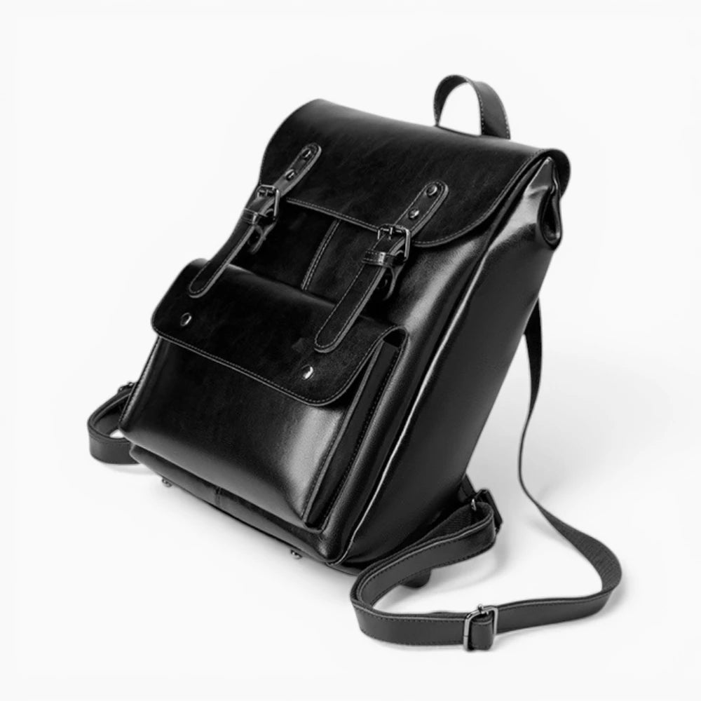 Sac à dos en cuir pour femme Élégance Cuir, modèle La Conférence, style noir