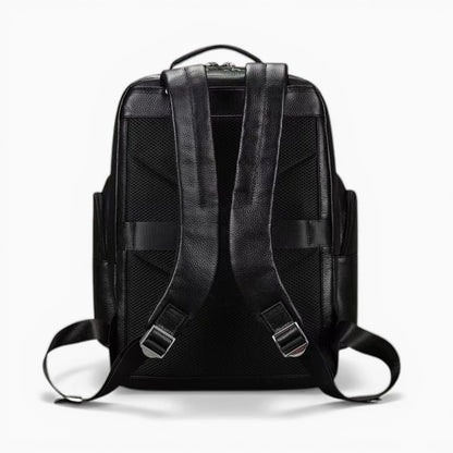 Sac à dos en cuir pour homme, grande capacité, modèle Le Baron de la marque Élégance Cuir, vue de dos