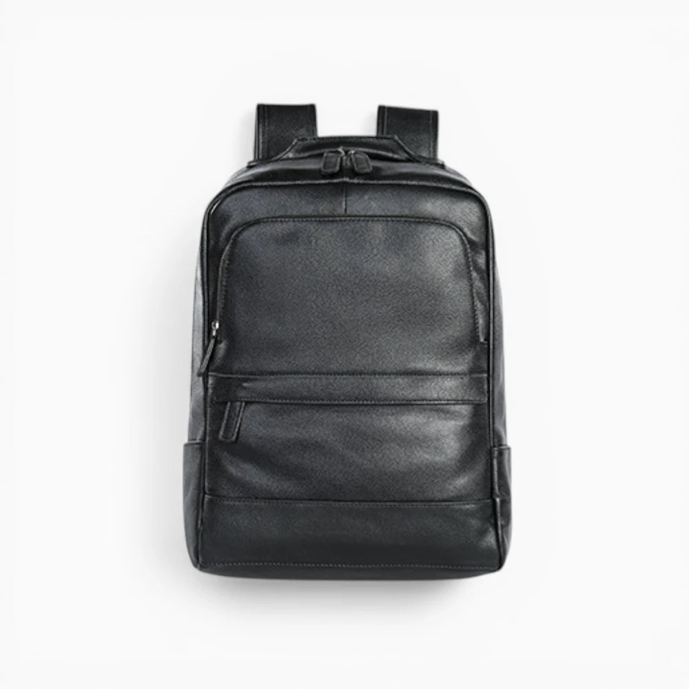 Sac à dos en cuir pour homme Élégance Cuir, modèle Titan, noir vue de face
