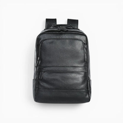 Sac à dos en cuir pour homme Élégance Cuir, modèle Titan, noir vue de face