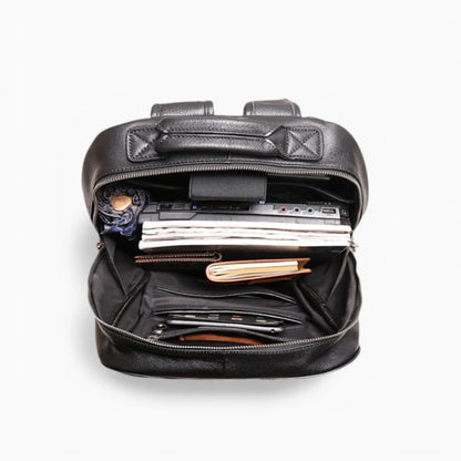 Sac à dos moderne en cuir pour homme, modèle Élégance Cuir Le Boss, intérieur