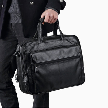 Sac en cuir bandoulière pour homme L’Élégant d'Élégance Cuir, vue mannequin 1