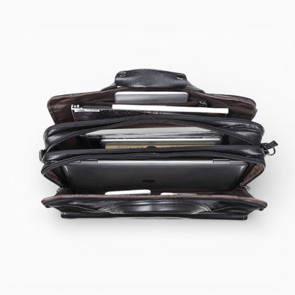 Sac en cuir bandoulière pour homme modèle L’Élégant d'Élégance Cuir, vue intérieure