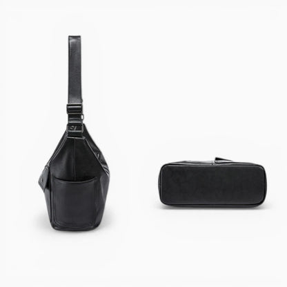 Sac à main en cuir pour femme modèle Belle Époque, avec poches extérieures, Élégance Cuir, affichant un design tendance vue dessous