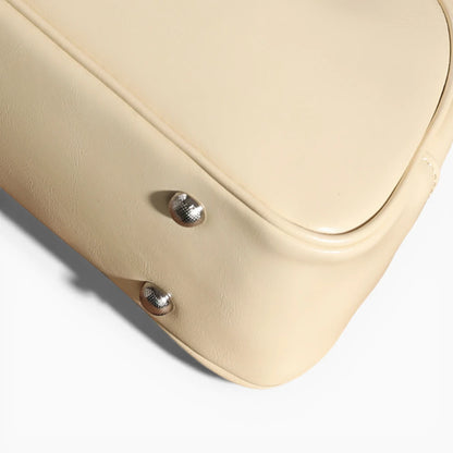 Sac à main en cuir pour femme, modèle L’Impériale, blanc cassé vue détails