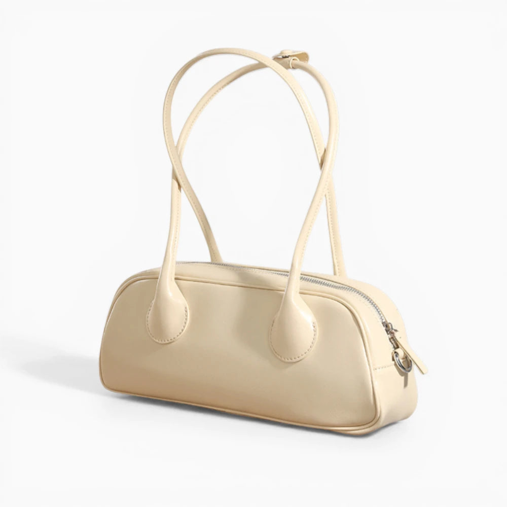 Sac à main en cuir pour femme, modèle L’Impériale, blanc cassé vue de coté