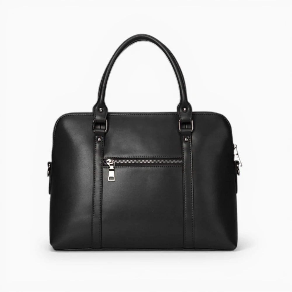 Sac ordinateur femme en cuir matelassé Élégance Cuir, modèle L’Agenda, vue de dos