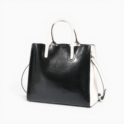 Sac ordinateur femme en cuir structuré modèle Campus Élégant, vue de coté noir